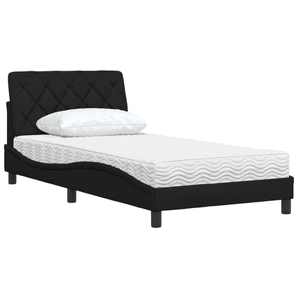 seng med madras 100x200 cm stof sort