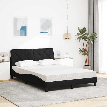 Seng med madras 120x200 cm stof sort
