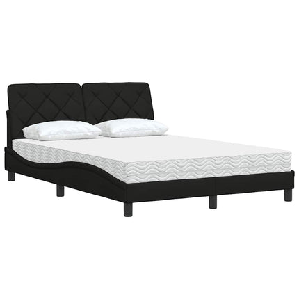 Seng med madras 140x190 cm stof sort