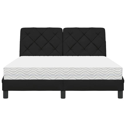 Seng med madras 140x190 cm stof sort