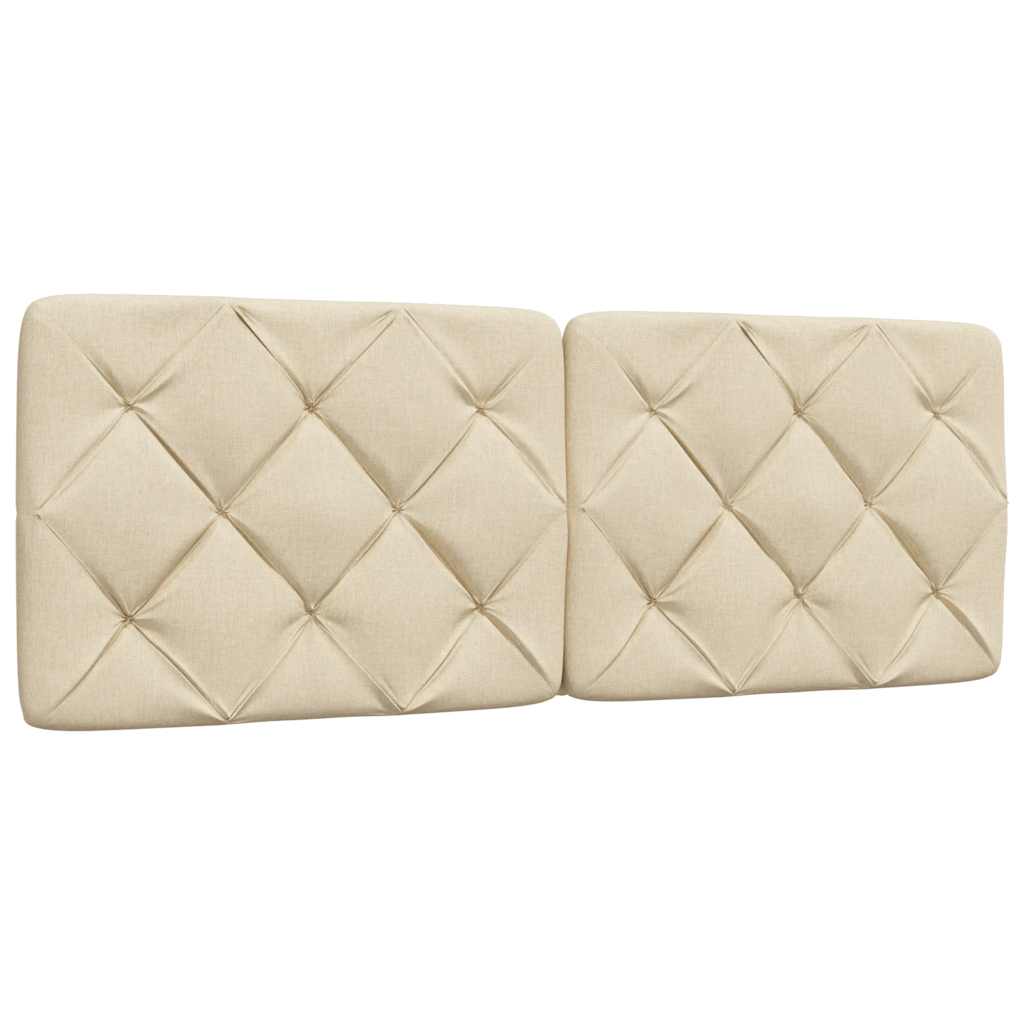 Seng med madras 140x190 cm stof cremefarvet