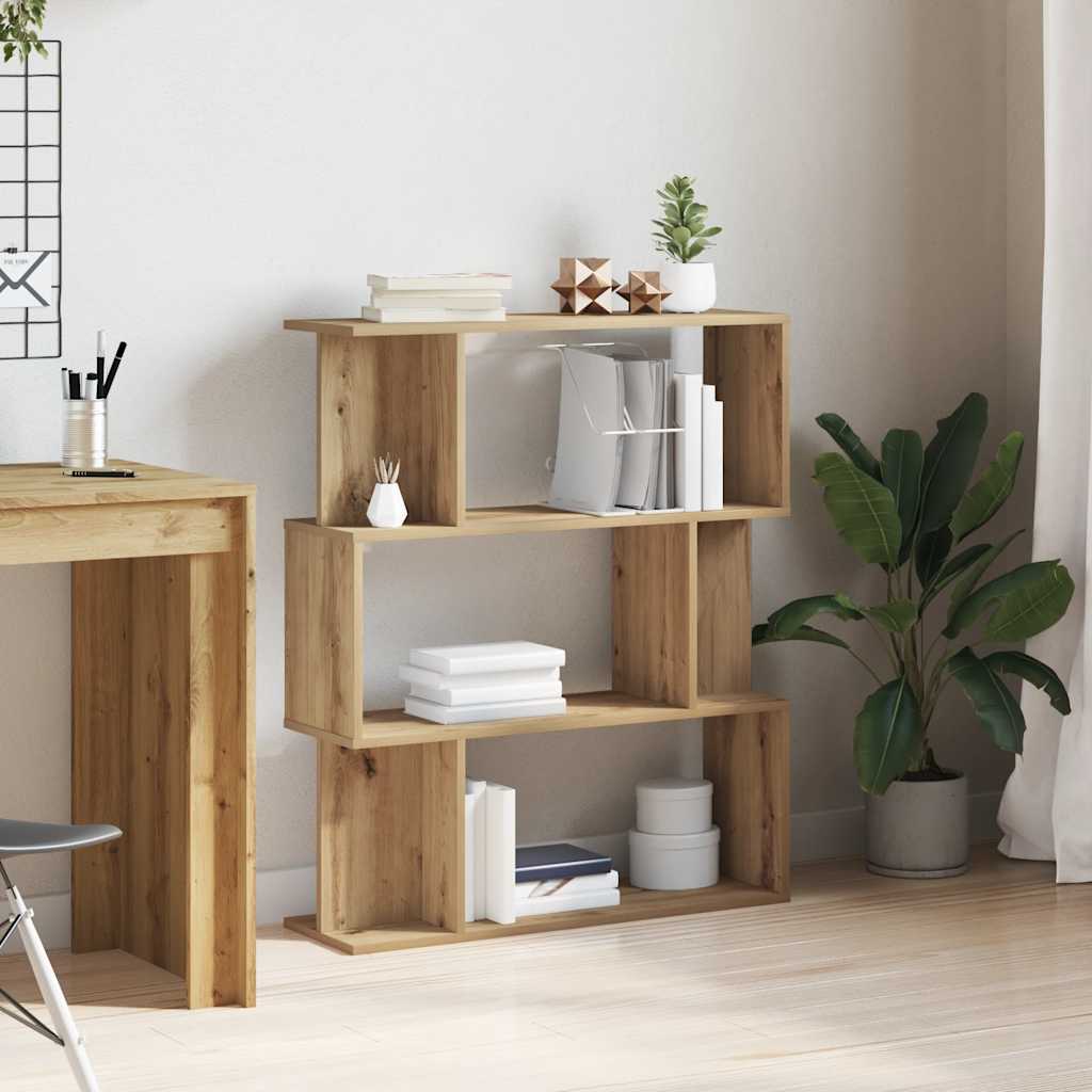 Bogreol/Rumdeler 80x24x96 Cm Konstrueret Træ - artisan eg