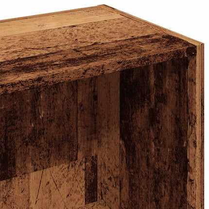 bogskab 66x30x130 cm konstrueret træ antikt træ