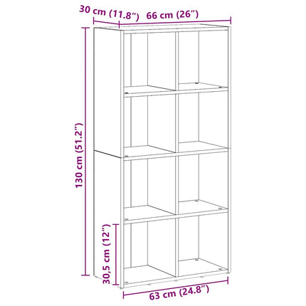 bogskab 66x30x130 cm konstrueret træ kunsteg