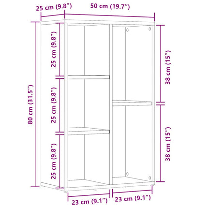 bogskab 50x25x80 cm konstrueret træ kunsteg