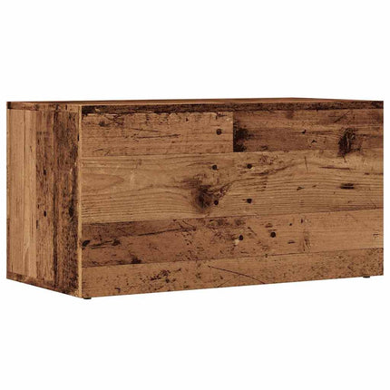 LP-opbevaringsboks i gammelt træ 69,5x34x36 cm konstrueret træ