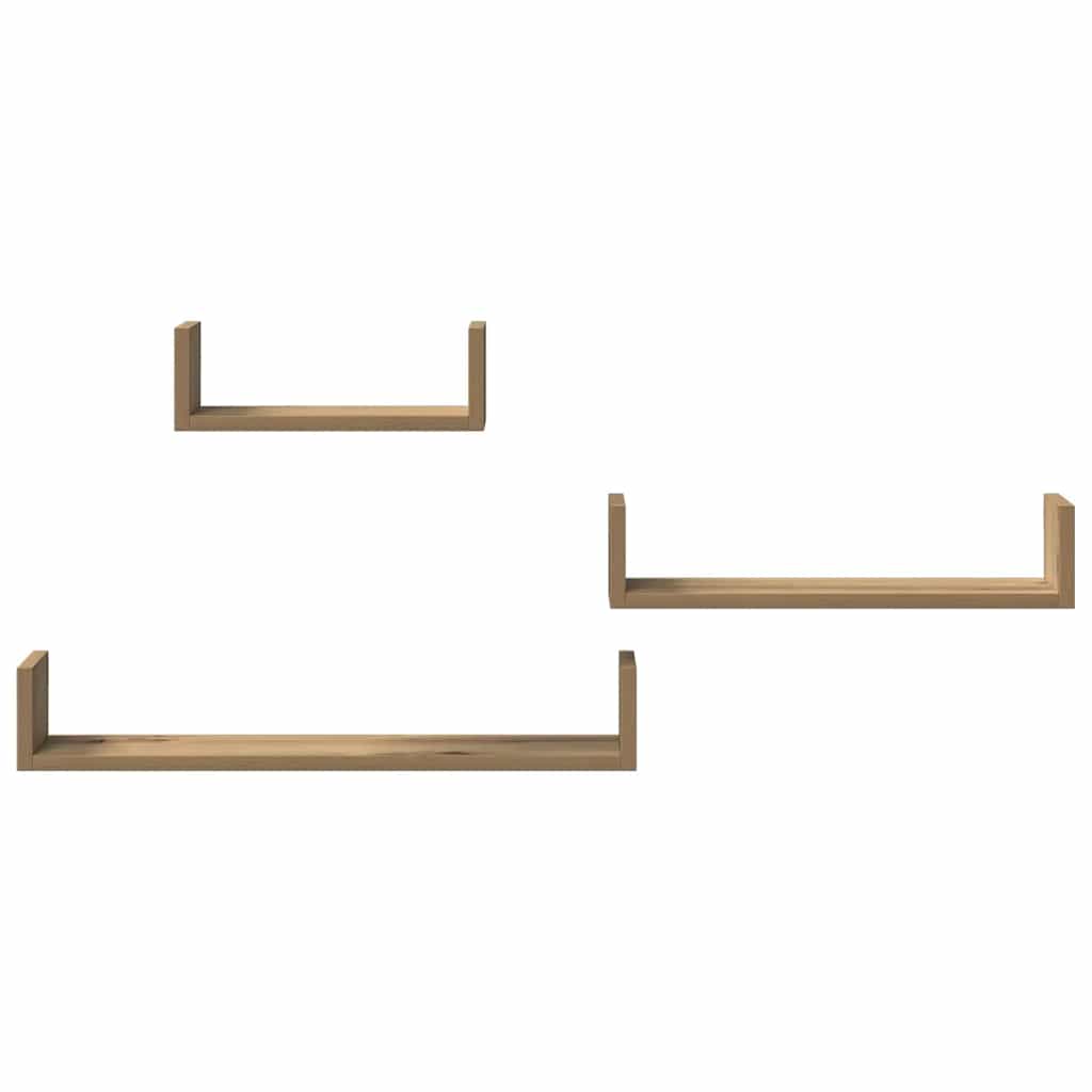 væghylder 3 stk. konstrueret træ kunsteg