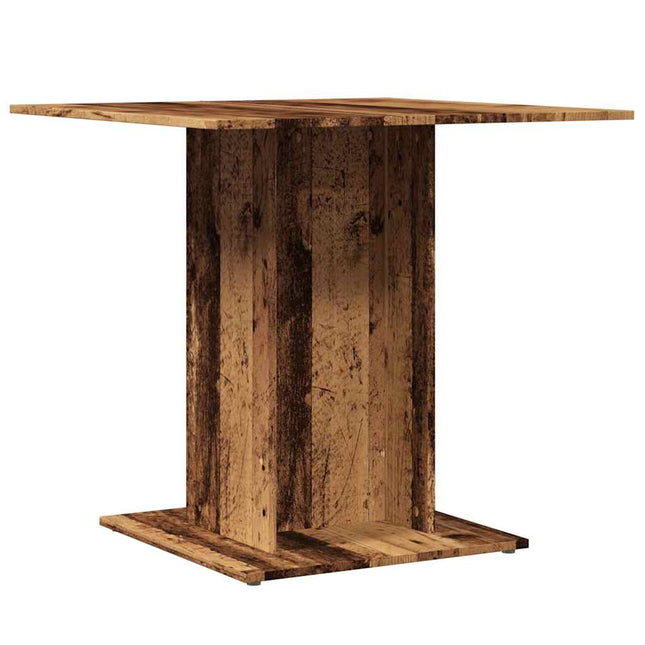 spisebord 80 x 80 x 75 cm konstrueret træ antikt trælook