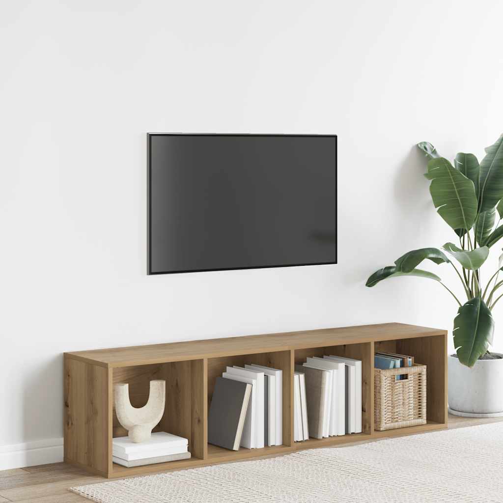 Bogreol / tv-bord 36 × 30 × 143 cm i konstrueret træ - kunsteg