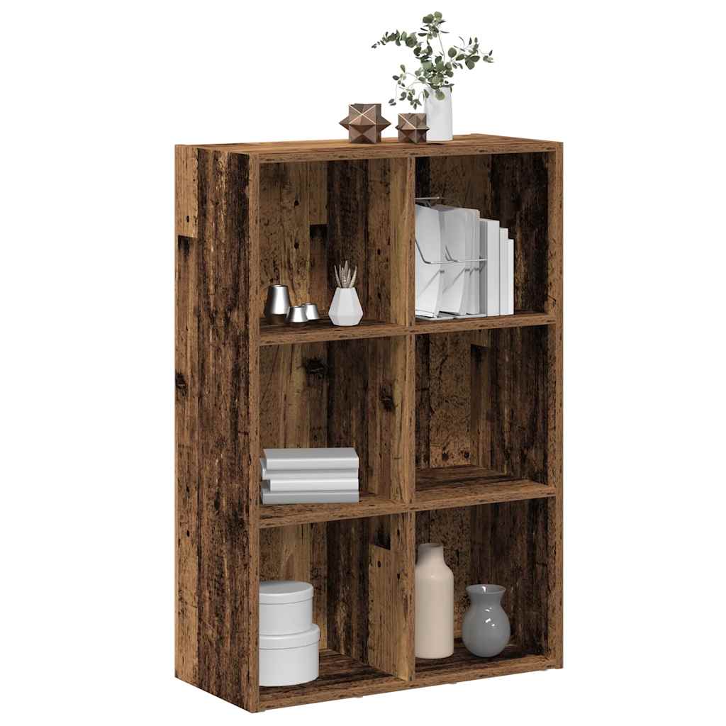bogreol/skænk 66x30x98 cm konstrueret træ antikt træ billede
