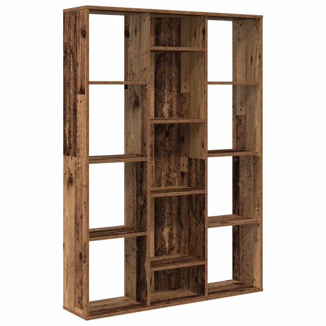 rumdeler/bogreol 100x24x140 cm konstrueret træ gammelt træ