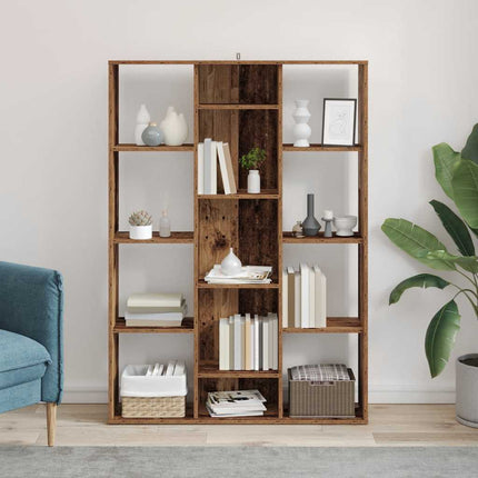 rumdeler/bogreol 100x24x140 cm konstrueret træ gammelt træ