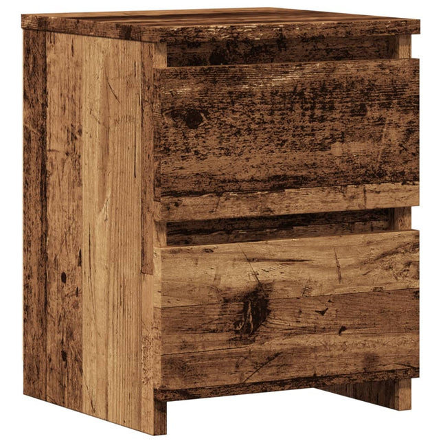 sengebord 30x30x40 cm konstrueret træ antikt trælook