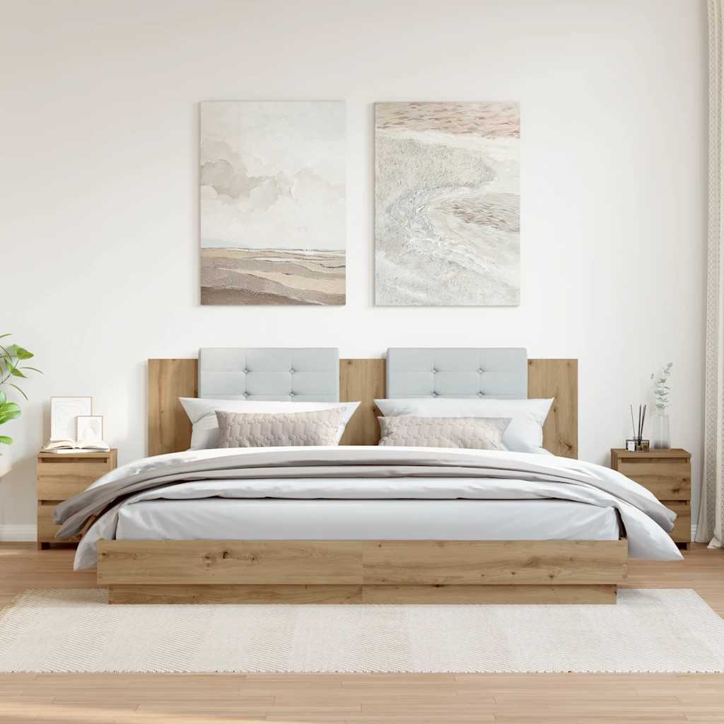 sengeborde 2 stk. 30x30x40 cm konstrueret træ kunsteg