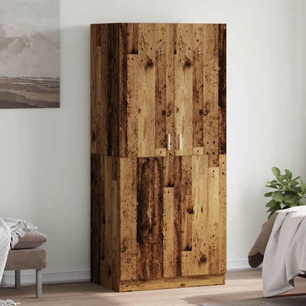 klædeskab 90x52x200 cm konstrueret træ antikt træ