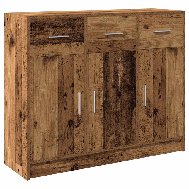 skænk 91x28x75 cm konstrueret træ antikt træ
