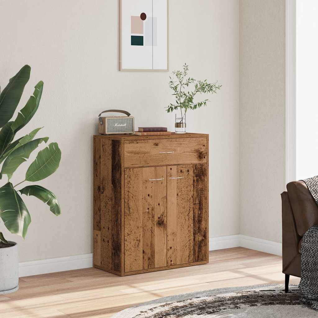 skænk 60x30x75 cm konstrueret træ antikt træ