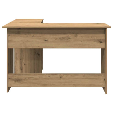 hjørneskrivebord 120x140x75 cm konstrueret træ artisan egetræ