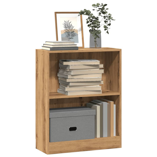 bogreol 60x24x76 cm konstrueret træ egetræsfarve