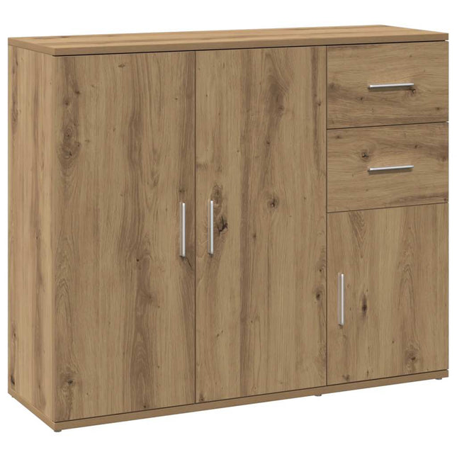 skænk håndlavet eg 91x29,5x75 cm konstrueret træ