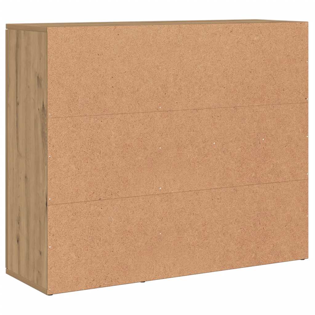 skænk håndlavet eg 91x29,5x75 cm konstrueret træ