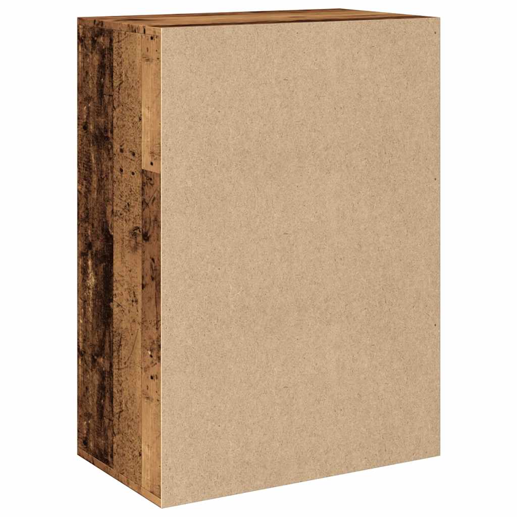 skoskab 60x35x84 cm konstrueret træ antikt trælook