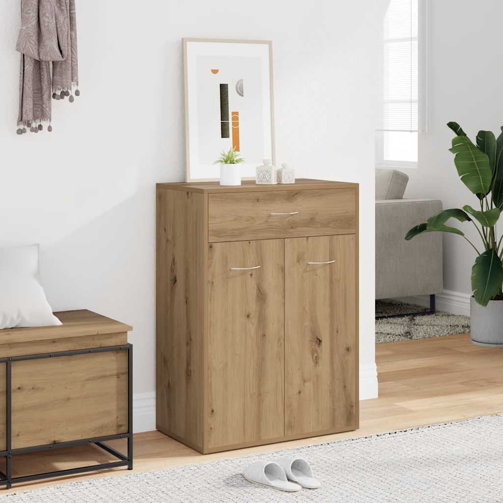 skoskab 60x35x84 cm konstrueret træ kunsteg