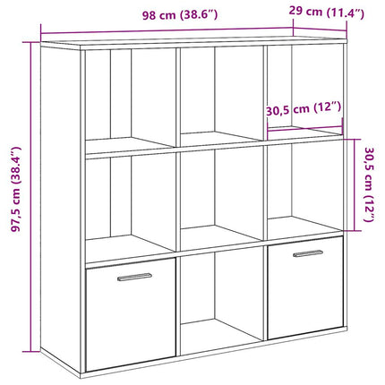 bogreol 98x29x97,5 cm konstrueret træ antikt trælook
