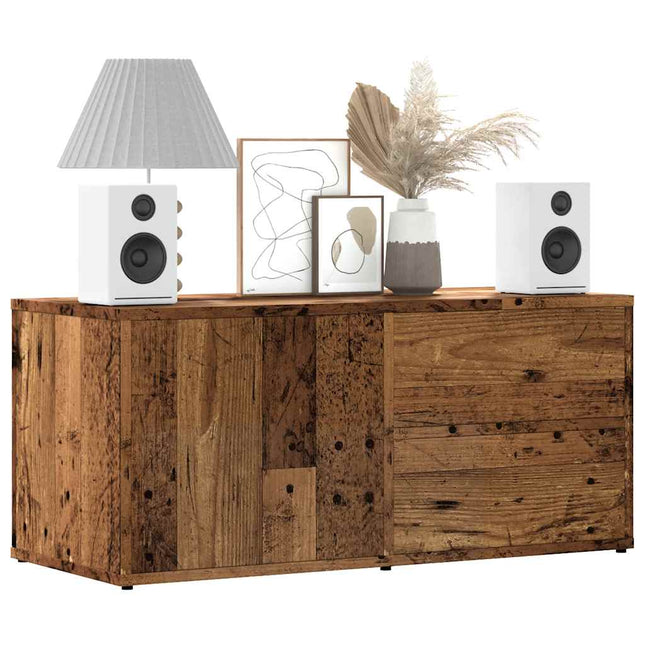 tv-bord 80x34x35,5 cm konstrueret træ antikt trælook