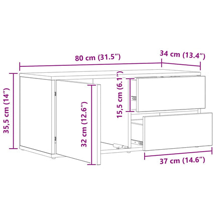 tv-bord 80x34x35,5 cm konstrueret træ kunsteg