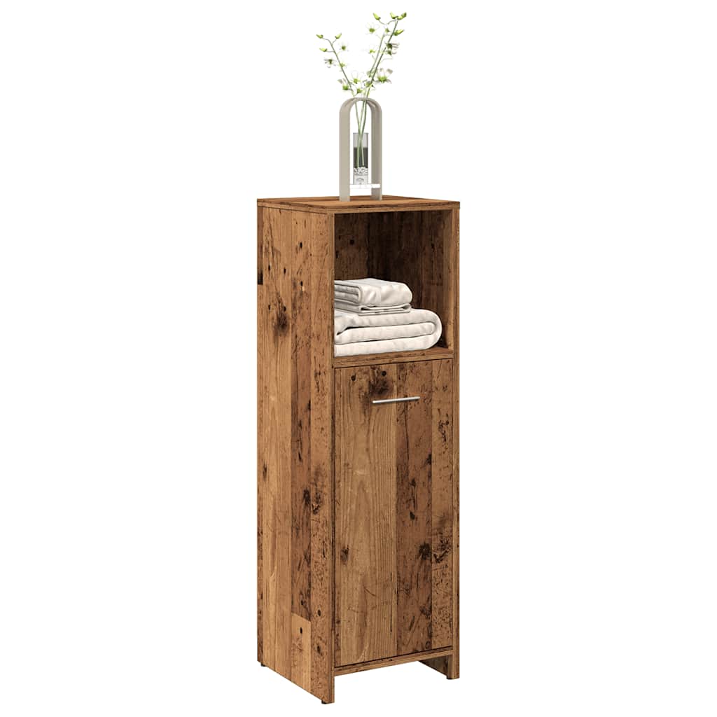 badeværelsesskab 30x30x95 cm konstrueret træ antikt træ billede