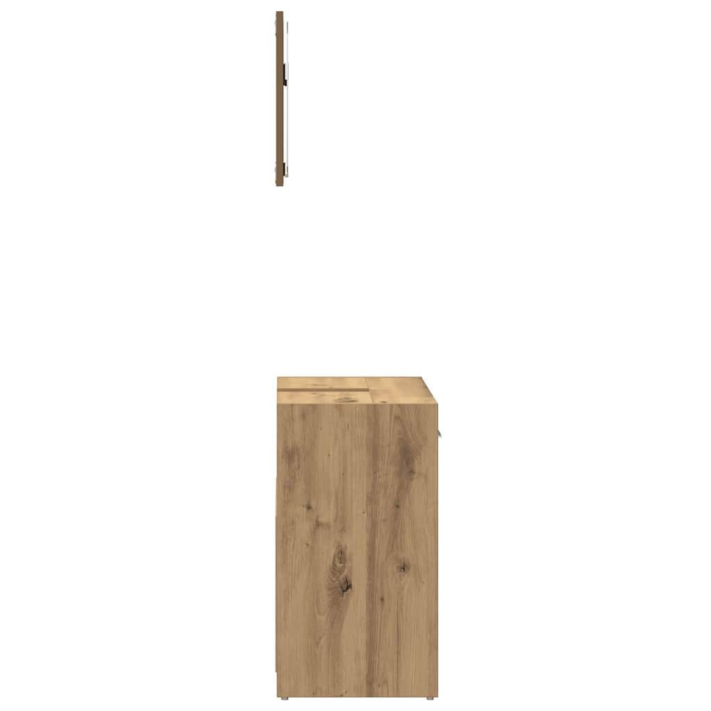 badeværelsesskab med spejl 58x33x60 cm konstrueret træ kunsteg