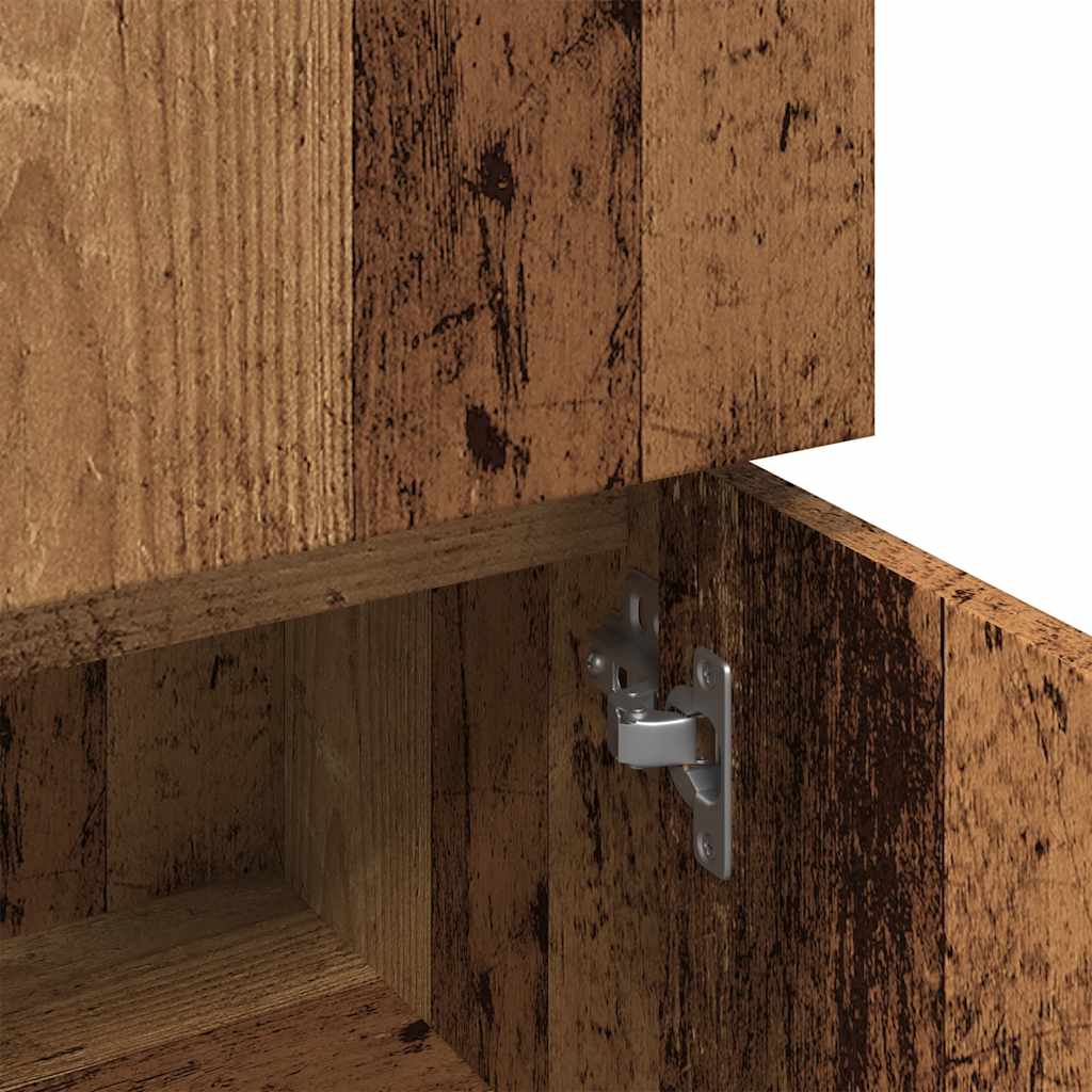 badeværelsesskab 30x30x95 cm konstrueret træ antikt træ