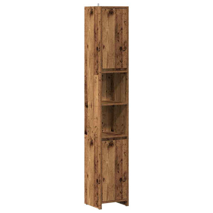 badeværelsesskab 30x30x183,5 cm konstrueret træ antikt træ