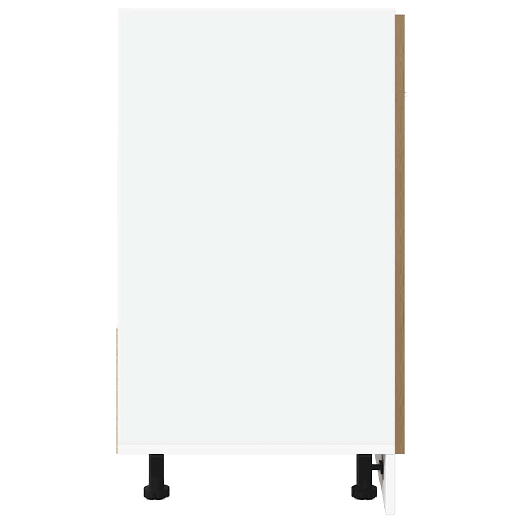 bundskab til vask "Lyon" håndlavet eg 80x46x81,5 cm konstrueret træ