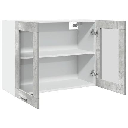 hængende vitrineskab "Lyon" betongrå 80x31x60 cm