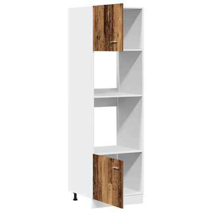mikrobølgeovnsskab "Lyon" gammelt træ 60x57x207 cm konstrueret træ