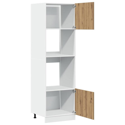 mikrobølgeovnsskab "Lyon" håndlavet eg 60x57x207 cm konstrueret træ