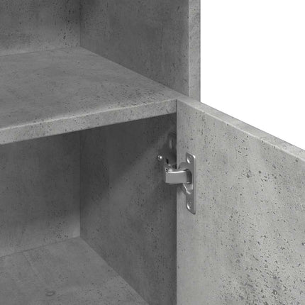 badeværelsesskab 30x30x95 cm konstrueret træ betongrå