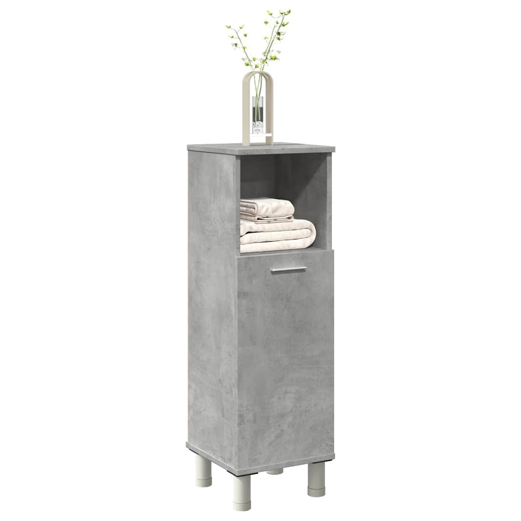 Badeværelsesskab 30 × 30 × 95 cm - konstrueret træ, betongrå