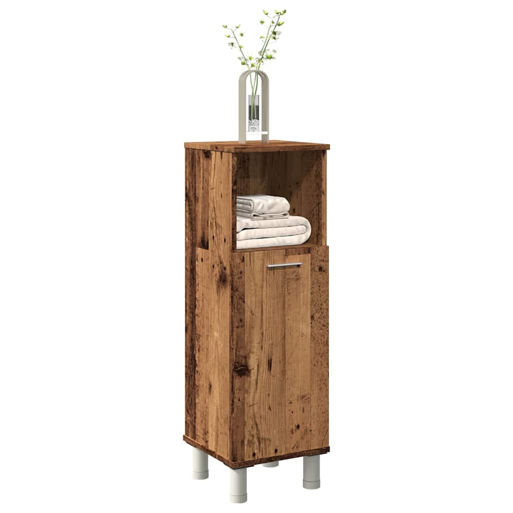 badeværelsesskab 30x30x95 cm konstrueret træ antikt træ billede