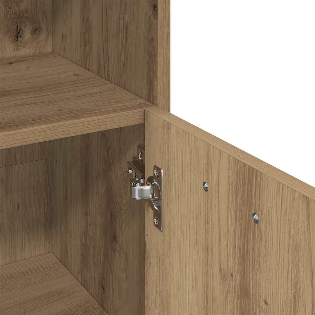 badeværelsesskab 30x30x95 cm konstrueret træ egetræsfarvet