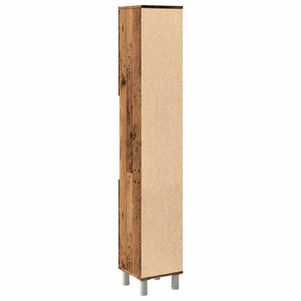 badeværelsesskab 30x30x179 cm spånplade antikt træ
