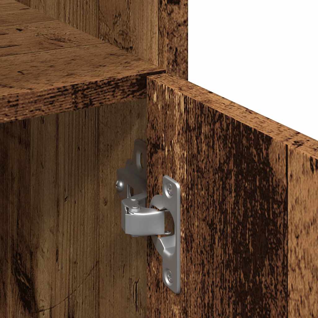 badeværelsesskab 30x30x179 cm spånplade antikt træ