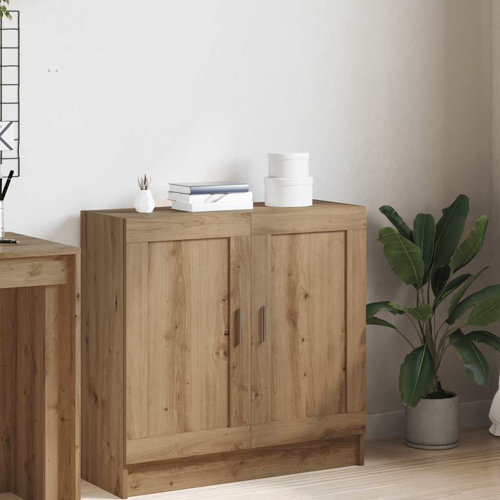 Bogskab med låger 82,5×30,5×80 cm - konstrueret træ i kunsteg