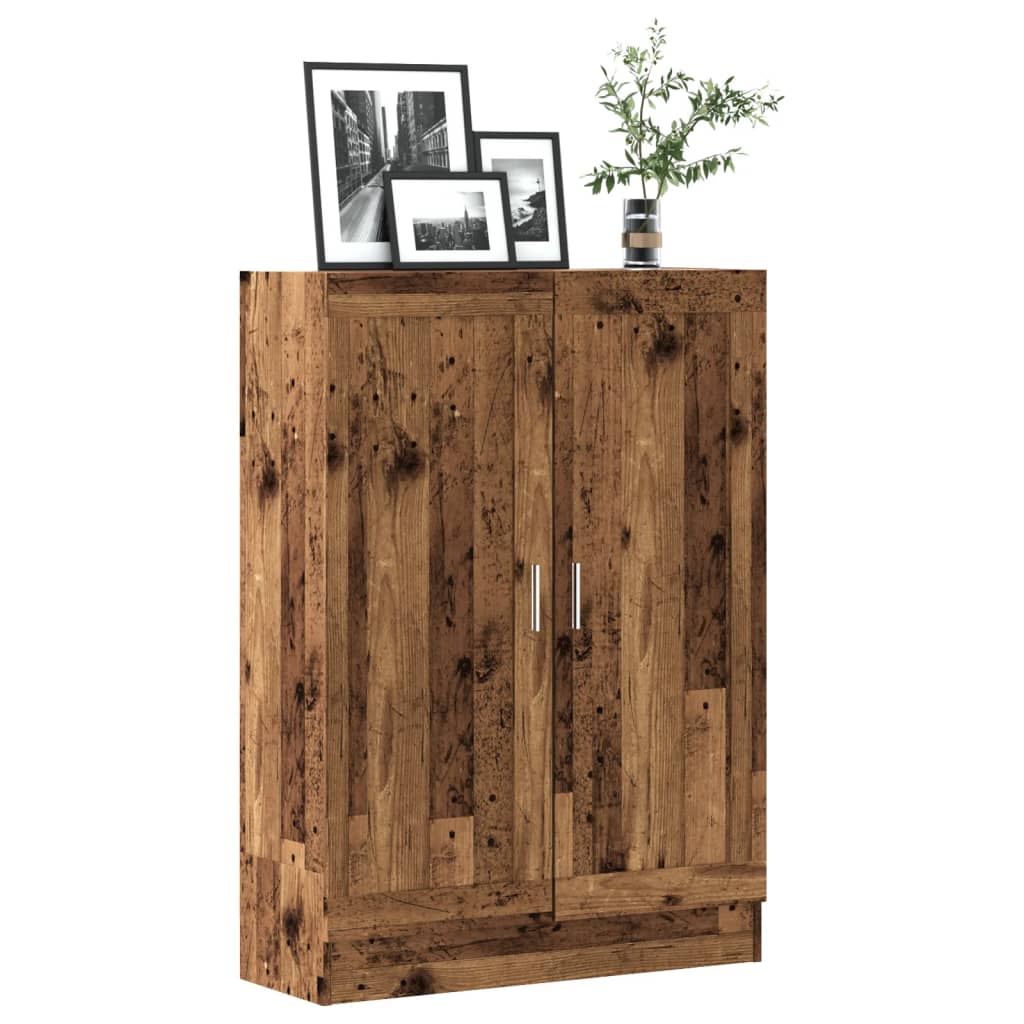 Bogskab med låger - 82,5×30,5×115 cm - konstrueret træ, antikt træ