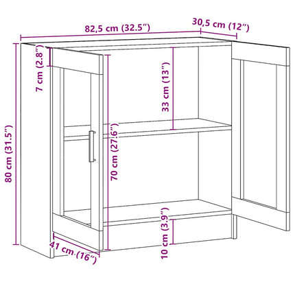 bogskab 82,5x30,5x80 cm konstrueret træ antikt træ