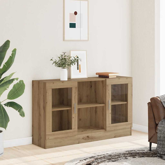 skænk 120x30,5x70 cm konstrueret træ kunsteg