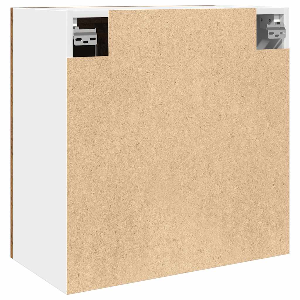 køkkenvægskab "Lyon" med glaslåge gammelt træ 60x31x60 cm