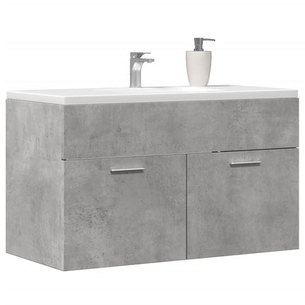 skab til håndvask 80x38,5x46 cm konstrueret træ betongrå